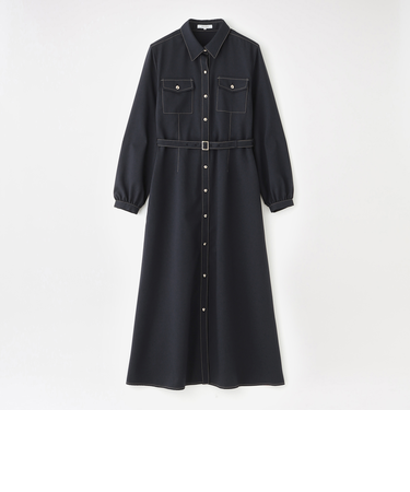 バックスカーフシャツワンピース