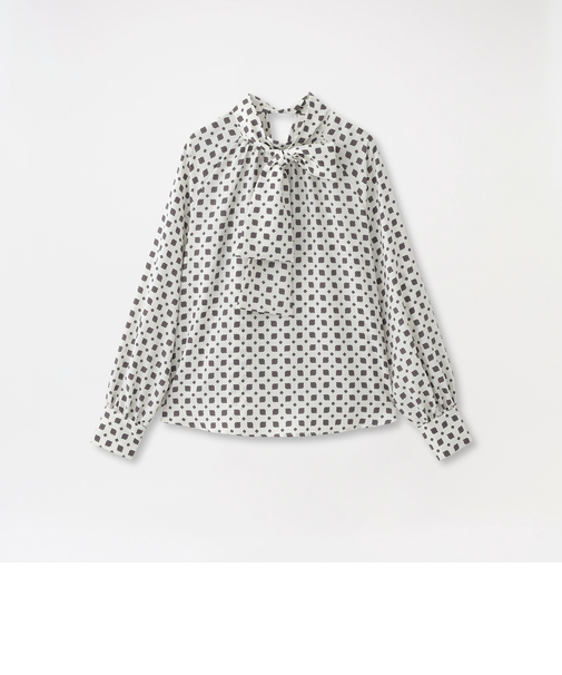 ジオメトリックリボンブラウス