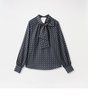 ジオメトリックリボンブラウス