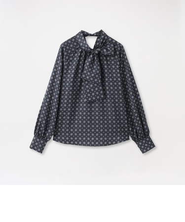 ジオメトリックリボンブラウス