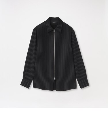ストライプジップシャツ
