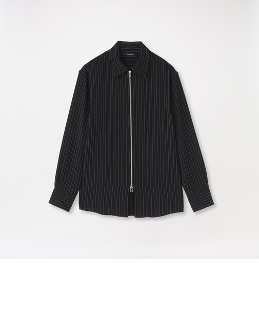 ストライプジップシャツ