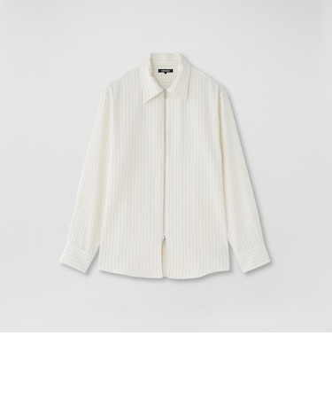 ストライプジップシャツ