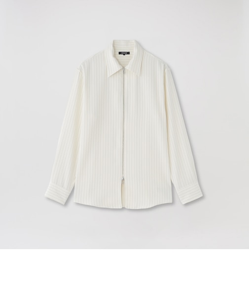 ストライプジップシャツ