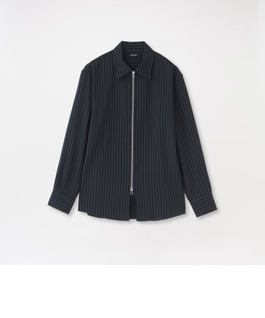 ストライプジップシャツ