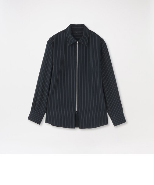 ストライプジップシャツ