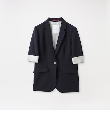 ウォッシャブルサッカーハーフスリーブジャケット