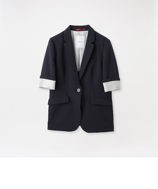 ウォッシャブルサッカーハーフスリーブジャケット