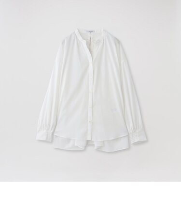 リネンミックスギャザーブラウス