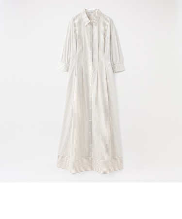 ストライプブロックシャツワンピース