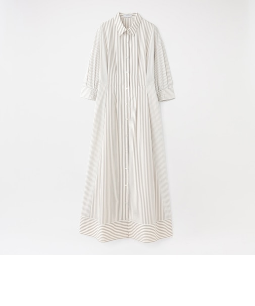 ストライプブロックシャツワンピース