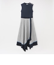 ツイードブロッキングワンピース