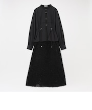 ラメカットジャカード ドッキングドレス