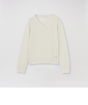 【CASHWOOL】 ウォッシャブルラメVネックニット