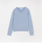 【CASHWOOL】 ウォッシャブルラメVネックニット
