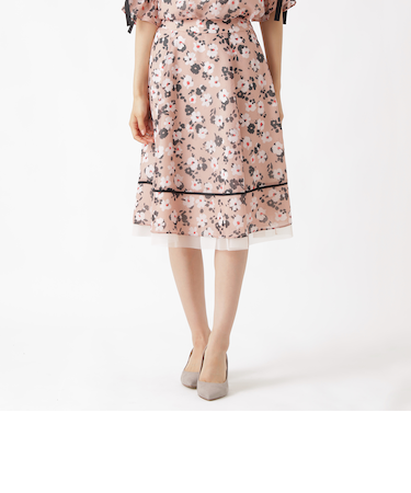 フラワープリント スカート