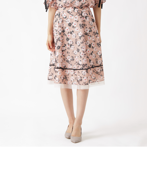 フラワープリント スカート