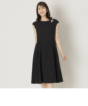 アイアスストレッチ ボートネックワンピース