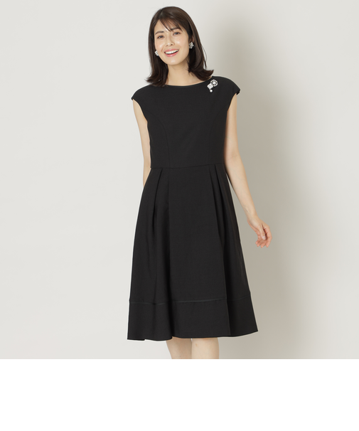 アイアスストレッチ ボートネックワンピース