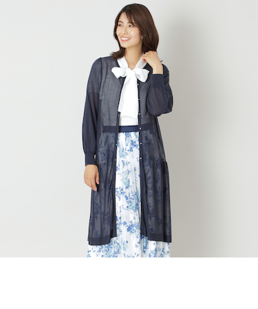 セルロースアクリル ロングカーディガン