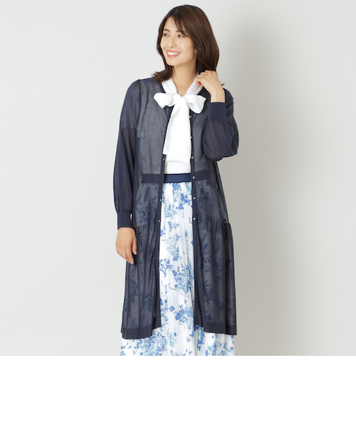 セルロースアクリル ロングカーディガン