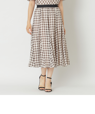 ギンガムサッカー フレアスカート