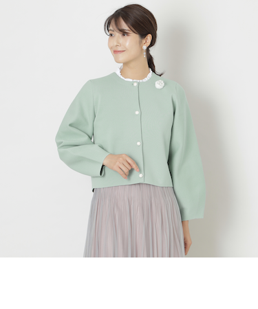 ポリエステルミラノリブ ニットカーディガン
