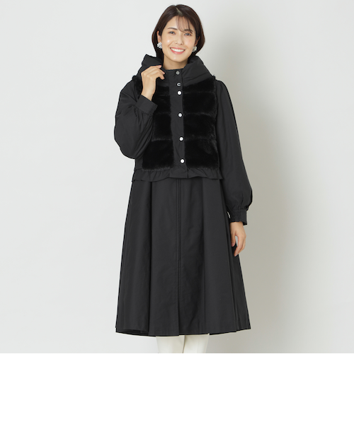 新品　TO BE CHIC　ブローチ付ジャカードタフタ コート42ピ88000円 新品TO BE CHICブローチ付きジャカードタフタコート42ピ88000円