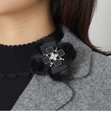 フェイクファーフラワー エポブローチ