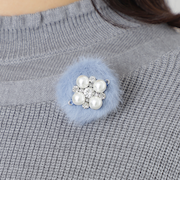 フェイクファー プチブローチ