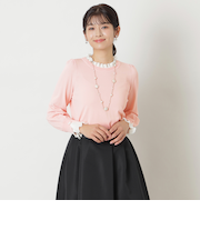 シフォンレイヤード プルオーバーニット