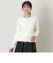 【L】フェイクファーコンビ ボレロ