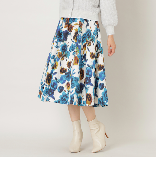 フレアスカート ロゴプリント ホワイト フリーサイズ フレアスカート ホワイト フリーサイズ