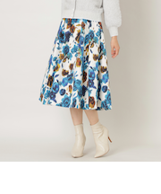 フラワープリント フレアスカート