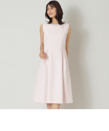 ライトカラーツイード フィット＆フレア ワンピース