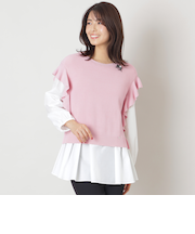 タイプライターブラウスレイヤー ニット