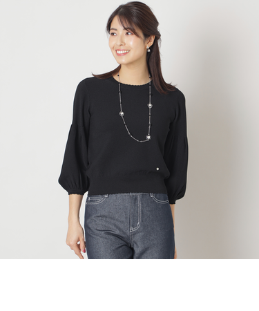 レーヨンナイロン パフスリーブ ニット