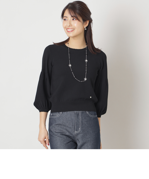 レーヨンナイロン パフスリーブ ニット