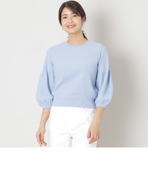 レーヨンナイロン パフスリーブ ニット