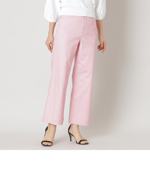 カラーワイドシルエット デニムパンツ