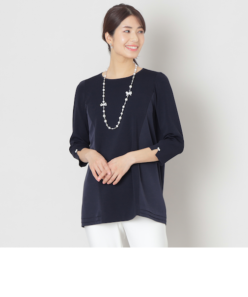 レーヨンナイロンニットドッキング チュニック