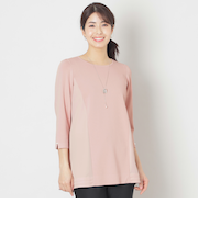 レーヨンナイロンニットドッキング チュニック