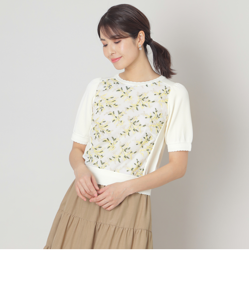 ミモザチュールコンビ ニット