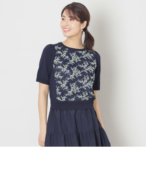 ミモザチュールコンビ ニット