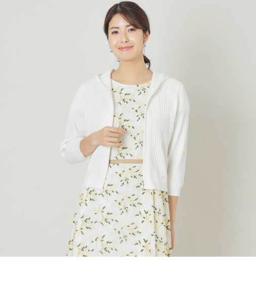 ウェーブニット ジップパーカー