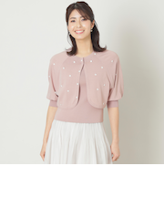 【L】ミニフラワーボレロツインセット