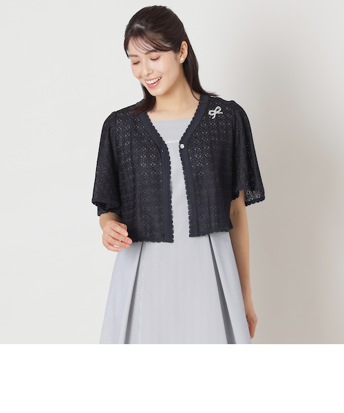 新品 2024SS【トゥービーシック】リボンスリーブ　ボレロ　ブラック　完売品 フラワー刺しゅうコンビ ボレロ｜トゥービーシックの通販｜&mall