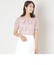 リボンネック スリーブコンビカットソー