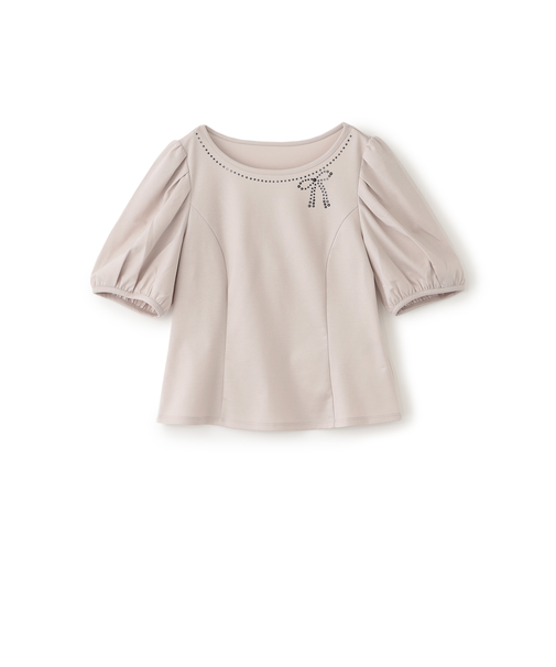 リボンネック プルオーバーカットソー