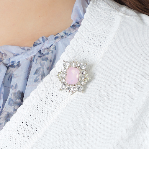 スクエアビジューブローチ